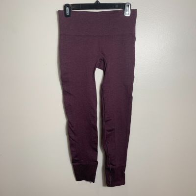 Lululemon Ebb To Street Leggings Size 6 Burgundy Ankle Pants Seamless Workout